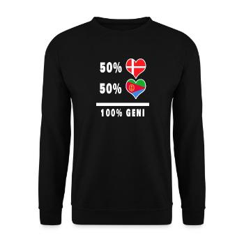 Drapeau 100% génie de l’Erythrée et du Danemark - Sweat-shirt Unisexe - noir - Devant - Alina (178cm) & Michal (187cm)