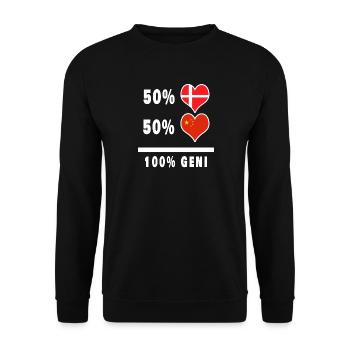 Chine et Danemark 100% drapeau de génie - Sweat-shirt Unisexe - noir - Devant - Alina (178cm) & Michal (187cm)