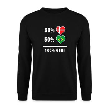 Brésil et Danemark 100% drapeau de génie - Sweat-shirt Unisexe - noir - Devant - Alina (178cm) & Michal (187cm)