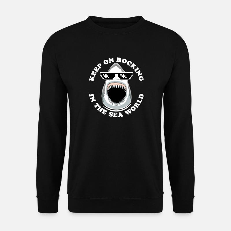 Shark with sunglasses - Unisex Sweatshirt - black