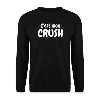 Crush, c'est mon Crush, béguin - Sweat-shirt Unisexe - noir - Devant - Alina (178cm) & Michal (187cm)
