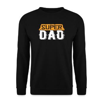 Super Dad Vintage Hero Typo - Unisex Sweatshirt - black - Front - Alina (178cm) & Michal (187cm)