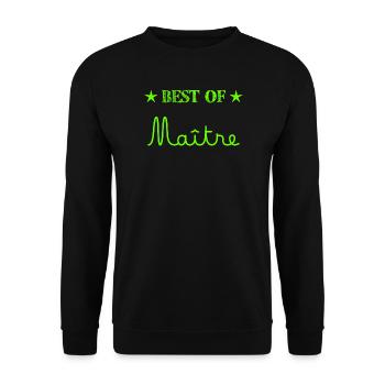 MAÎTRE. MERCI. MERCI MAÎTRE. CADEAU MAÎTRE - Sweat-shirt Unisexe - noir - Devant - Alina (178cm) & Michal (187cm)