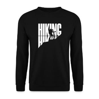Hike Saying Hiking Mountain hike Mountain peaks - Unisex Sweatshirt - black - Front - Alina (178cm) & Michal (187cm)