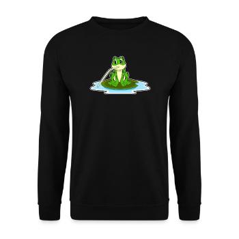 Grenouille drôle - Sweat-shirt Unisexe - noir - Devant - Alina (178cm) & Michal (187cm)