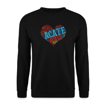 t-shirt Sicilia t-shirt Acate word cloud - Unisex Sweatshirt - black - Front - Alina (178cm) & Michal (187cm)