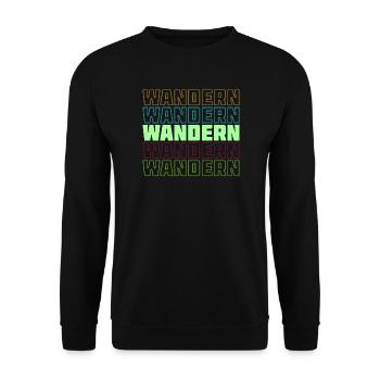 Wandern Bergsteigen Statement Wanderer Natur Berge - Unisex Pullover - Schwarz - Vorne - Alina (178cm) & Michal (187cm)