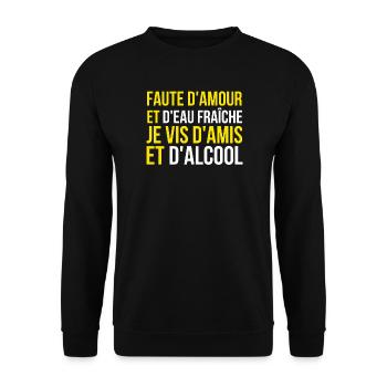 alcool, alcool humour, faire la fête - Sweat-shirt Unisexe - noir - Devant - Alina (178cm) & Michal (187cm)