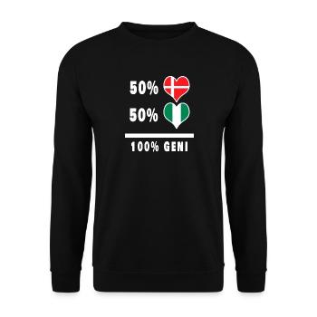Drapeau 100% génie du Nigeria et du Danemark - Sweat-shirt Unisexe - noir - Devant - Alina (178cm) & Michal (187cm)