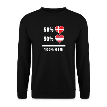 Österreich und Dänemark 100% Genius Flagge - Unisex Pullover - Schwarz - Vorne - Alina (178cm) & Michal (187cm)