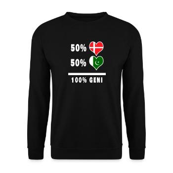 Pakistan and Denmark 100% genius flag - Unisex Sweatshirt - black - Front - Alina (178cm) & Michal (187cm)