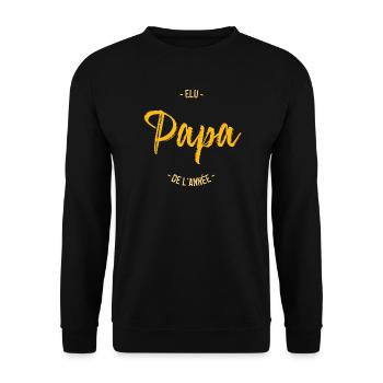 Papa de l'année - Sweat-shirt Unisexe - noir - Devant - Alina (178cm) & Michal (187cm)