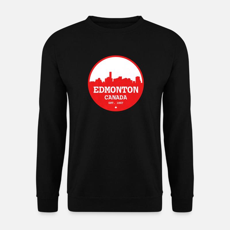 Edmonton Skyline Rundkreis - Unisex Pullover - Schwarz
