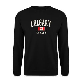 Calgary Kanada Vintage - Unisex Pullover - Schwarz - Vorne - Alina (178cm) & Michal (187cm)