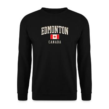 Conception du drapeau de la ville d’Edmonton, au Canada - Sweat-shirt Unisexe - noir - Devant - Alina (178cm) & Michal (187cm)