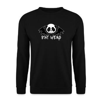 Stay weird Goth Panda - Unisex Pullover - Schwarz - Vorne - Alina (178cm) & Michal (187cm)