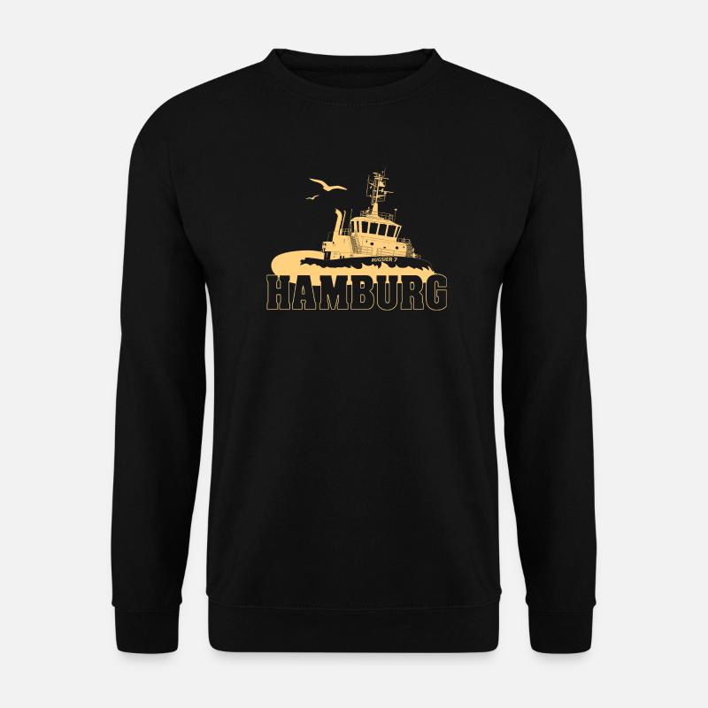Schlepper im Hamburger Hafen - Unisex Pullover - Schwarz