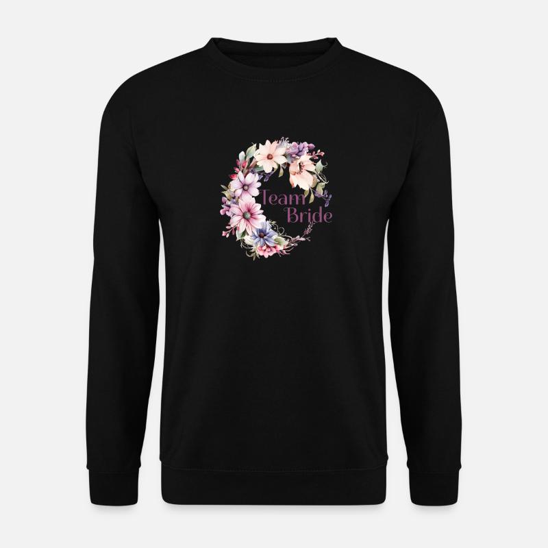 Team Bride Blumenkranz - Unisex Pullover - Schwarz