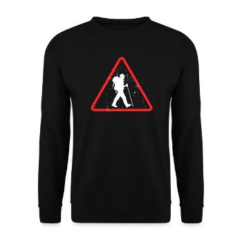 Hikers, hikes, mountain hikes, hiking, climbing - Unisex Sweatshirt - black - Front - Alina (178cm) & Michal (187cm)