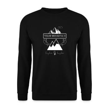 Team Mountain Mountain Adventure - Unisex Sweatshirt - black - Front - Alina (178cm) & Michal (187cm)