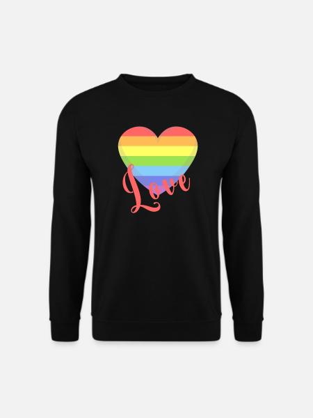 t-skjorte elsker gay lgbt hjerte lgbtqia+ gaveide - Genser unisex - svart