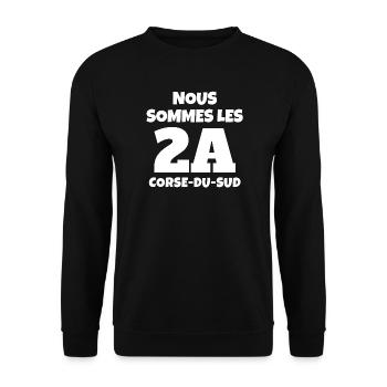 Corse, Corse-du-sud, je suis Corse, Ajaccio - Sweat-shirt Unisexe - noir - Devant - Alina (178cm) & Michal (187cm)
