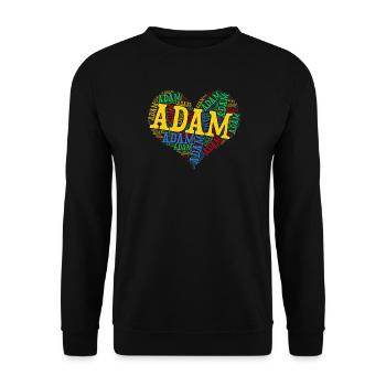 Adam heart heart cloud t-shirt gift t-shirt - Unisex Sweatshirt - black - Front - Alina (178cm) & Michal (187cm)
