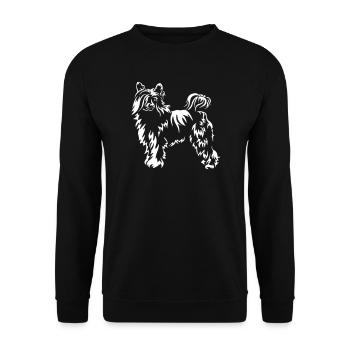 Chinese Crested Dog "Black Edition" - Unisex Pullover - Schwarz - Vorne - Alina (178cm) & Michal (187cm)
