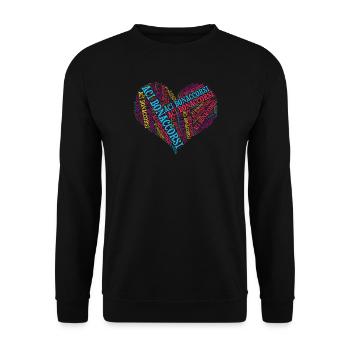 T-shirt Sicile Aci Bonaccorsi coeur monde nuage - Sweat-shirt Unisexe - noir - Devant - Alina (178cm) & Michal (187cm)