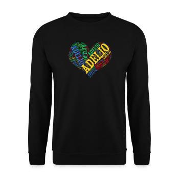Adelio t-shirt t-shirt nuage de mots idée cadeau - Sweat-shirt Unisexe - noir - Devant - Alina (178cm) & Michal (187cm)