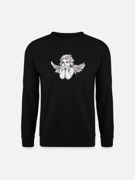 Kleine träumerische Engel-Putte - Unisex Pullover - Schwarz