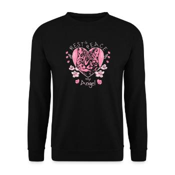 Cat Angel - Unisex Sweatshirt - black - Front - Alina (178cm) & Michal (187cm)