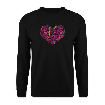 T-Shirt Sicilia Acquedolci Wortwolke Herz - Unisex Pullover - Schwarz - Vorne - Alina (178cm) & Michal (187cm)