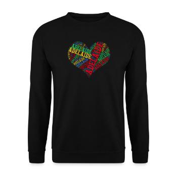 Adelaide T-Shirt Herz T-Shirt Wortwolke - Unisex Pullover - Schwarz - Vorne - Alina (178cm) & Michal (187cm)