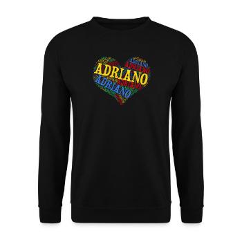 Adriano coeur t-shirt word cloud t-shirt - Sweat-shirt Unisexe - noir - Devant - Alina (178cm) & Michal (187cm)