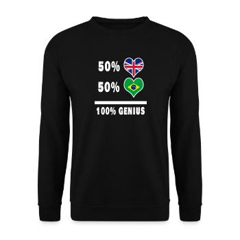 Brésil et Grande-Bretagne 100% Genius Flag - Sweat-shirt Unisexe - noir - Devant - Alina (178cm) & Michal (187cm)