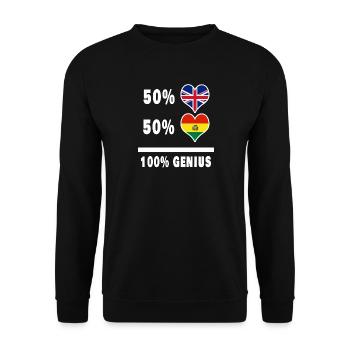Bolivien und Großbritannien 100% Genius Flagge - Unisex Pullover - Schwarz - Vorne - Alina (178cm) & Michal (187cm)