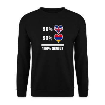 Armenia and Great Britain 100% Genius Flag - Unisex Sweatshirt - black - Front - Alina (178cm) & Michal (187cm)