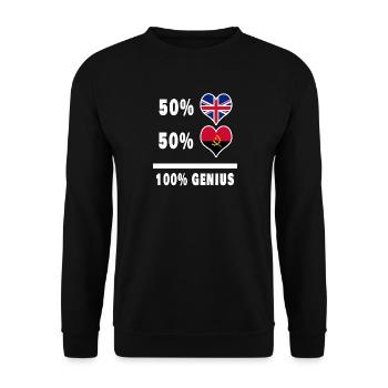 Angola und Großbritannien 100% Genius Flagge - Unisex Pullover - Schwarz - Vorne - Alina (178cm) & Michal (187cm)