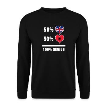 Albanie et Grande-Bretagne 100% Genius Flag - Sweat-shirt Unisexe - noir - Devant - Alina (178cm) & Michal (187cm)