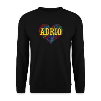 t-shirt Adrio word cloud coeur t-shirt cadeau - Sweat-shirt Unisexe - noir - Devant - Alina (178cm) & Michal (187cm)