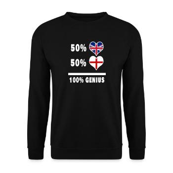 Angleterre et Grande-Bretagne 100% Genius Flag - Sweat-shirt Unisexe - noir - Devant - Alina (178cm) & Michal (187cm)