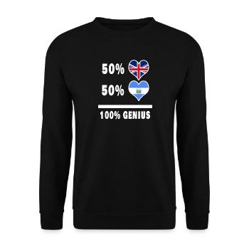 El Salvador et Grande-Bretagne 100% Genius Flag - Sweat-shirt Unisexe - noir - Devant - Alina (178cm) & Michal (187cm)