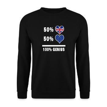 Europe et Grande-Bretagne 100% Genius Flag - Sweat-shirt Unisexe - noir - Devant - Alina (178cm) & Michal (187cm)