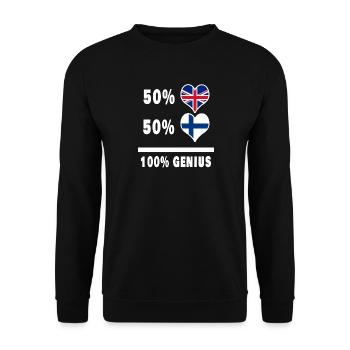 Finlande et Grande-Bretagne 100% Genius Flag - Sweat-shirt Unisexe - noir - Devant - Alina (178cm) & Michal (187cm)