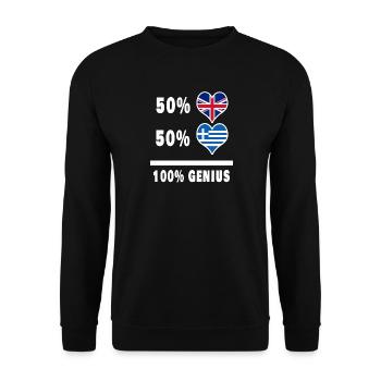 Grèce et Grande-Bretagne 100% Genius Flag - Sweat-shirt Unisexe - noir - Devant - Alina (178cm) & Michal (187cm)