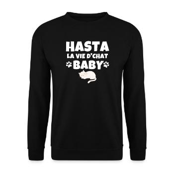 chat, amoureux des chats, chat humour - Sweat-shirt Unisexe - noir - Devant - Alina (178cm) & Michal (187cm)