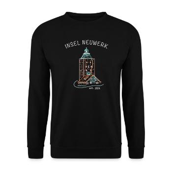 Kultiger Leuchtturm Insel Neuwerk, Hamburg - Unisex Pullover - Schwarz - Vorne - Alina (178cm) & Michal (187cm)