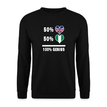 Nigeria et Grande-Bretagne 100% Genius Flag - Sweat-shirt Unisexe - noir - Devant - Alina (178cm) & Michal (187cm)