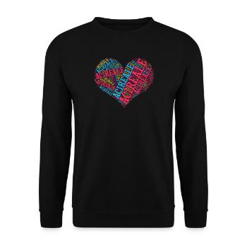 T-shirt Sicilia T-shirt Acireale nuage de mots - Sweat-shirt Unisexe - noir - Devant - Alina (178cm) & Michal (187cm)